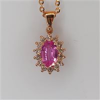 Collier Bibò Gioielli Femme Contorno Pietre in Or rosé Zaffiro rosa 0.40 Ct CIZR040 - CIZR040